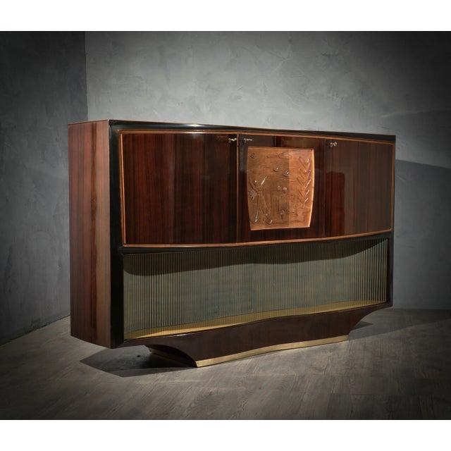 Mid-Century Italian Walnut Buffet Cabinet by Dassi Vittorio, 1940s For Sale - Image 12 of 12