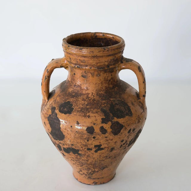 Antique Terracotta Vase with Ochre Glaze, 1800s, in Good conditions. Designed before 1890