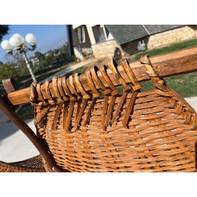 1960s in the Manner of John Risley Braided Woven Rattan Duyan Lounge Chairs - Set of 2 For Sale - Image 9 of 10