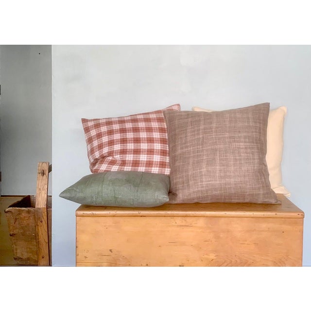 Contemporary Plum Textiles Station Brick Linen For Sale - Image 3 of 4