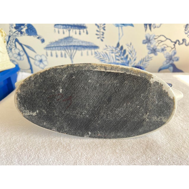 Vintage Blue & White Porcelain Chinese Fishermen in Boat For Sale In Miami - Image 6 of 11