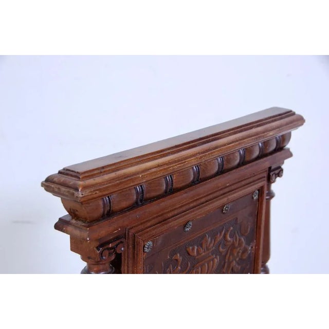 Wood Neo-Renaissance Leather Chair, 1890s For Sale - Image 7 of 13