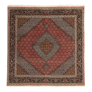 Square Vintage Persian Mahi Tabriz Rug - 06'08 X 06'09