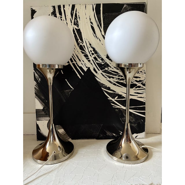 1970s German Sölken Leuchten Chrome Lamps - a Pair For Sale In Greenville, SC - Image 6 of 9
