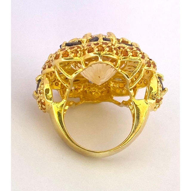 Bochic "Orient" Vintage Yellow Sapphire, Citrine & Sapphire Set 18K Gold & Silver For Sale - Image 12 of 18
