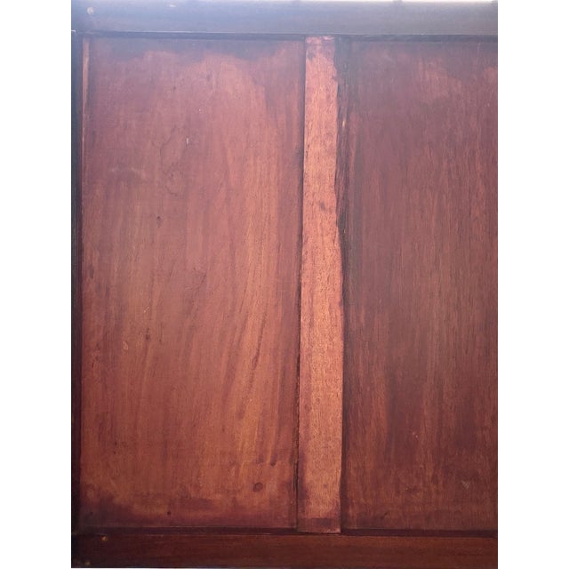 Brown Mid-20th Century Federal-Style Kneehole Desk With Chinoiserie Accents For Sale - Image 8 of 8