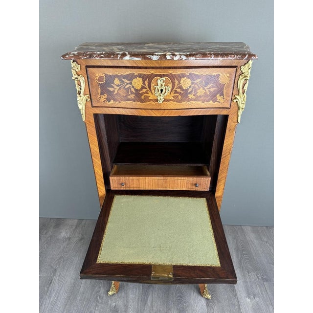 Napoleon III Louis XV Marquetry Secretary For Sale - Image 9 of 13