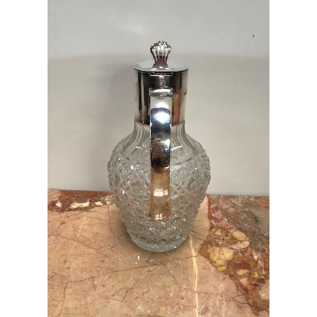 1932 English Sterling Silver and Cut Glass Port Decanter Chairish