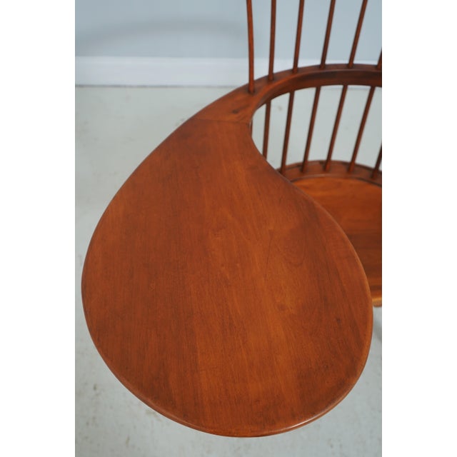 Frederick Duckloe Oak, Cherry, and Walnut Comb-Back Windsor Desk Writing Chair For Sale - Image 11 of 18