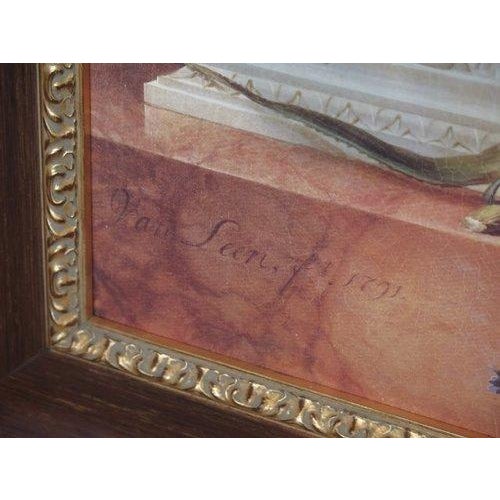 Traditional Fruit & Floral Basket Framed Transfer Print For Sale - Image 3 of 4