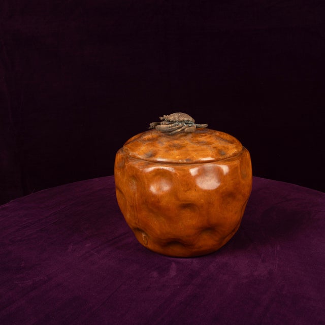 Aldo Tura Carved Pear Wood Lidded Box with Bronze Crab by Aldo Tura, 1940 For Sale - Image 4 of 18