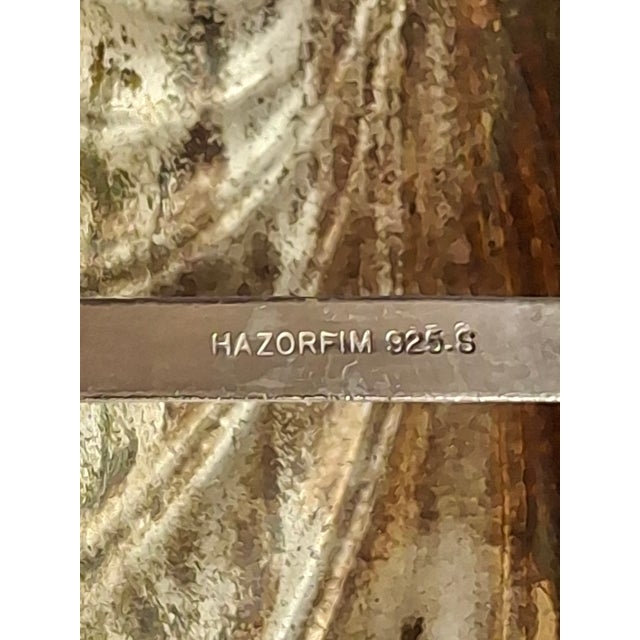 Vintage Hazorfim Israel 925 Sterling Silver Mezuzah Case, Spiral Swirl Repousse For Sale - Image 10 of 18