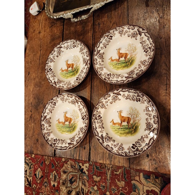 Spode Woodland Deer Motif Bowls For Sale - Image 4 of 6