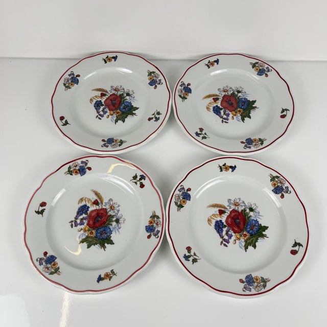 Vintage Agreste Dessert Plates from Sarreguemines, 1980s, Set of 4 For Sale - Image 4 of 9