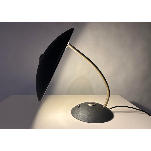 Mid-Century Industrial Grey Desk Light Lamp by Christian Dell for Kaiser Idell / Kaiser Leuchten, Germany, 1960 For Sale - Image 9 of 14