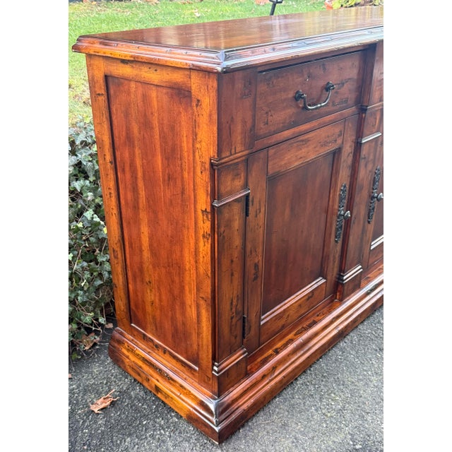 1990s Rustic Country English 2 Door Sideboard Credenza For Sale In New York - Image 6 of 12