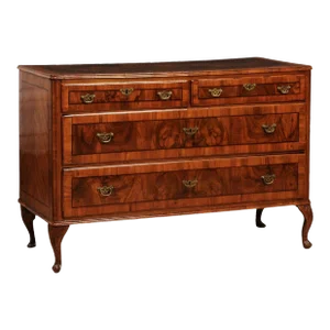 18th Century Venetian Walnut and Mahogany Commode with Bookmatched Veneer