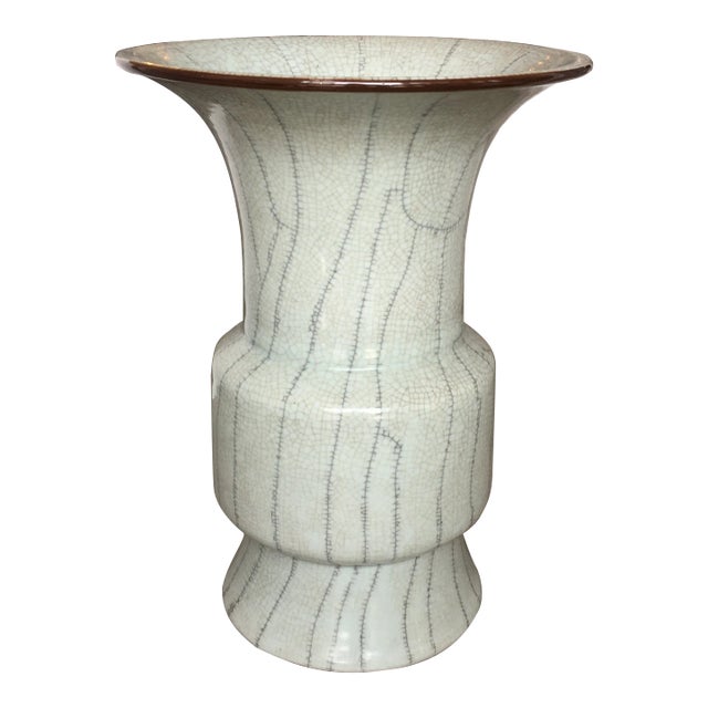 Crackle Ceramic Umbrella Stand For Sale