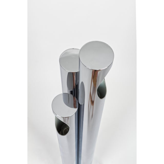 Metal Space Age Chrome 3-Light Floor Lamp from Estiluz, Spain, 1970s For Sale - Image 7 of 9