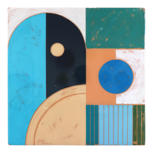 A Bit Bluey - Original Contemporary Minimalist Abstract Mixed Media Painting by Ricky Hunt