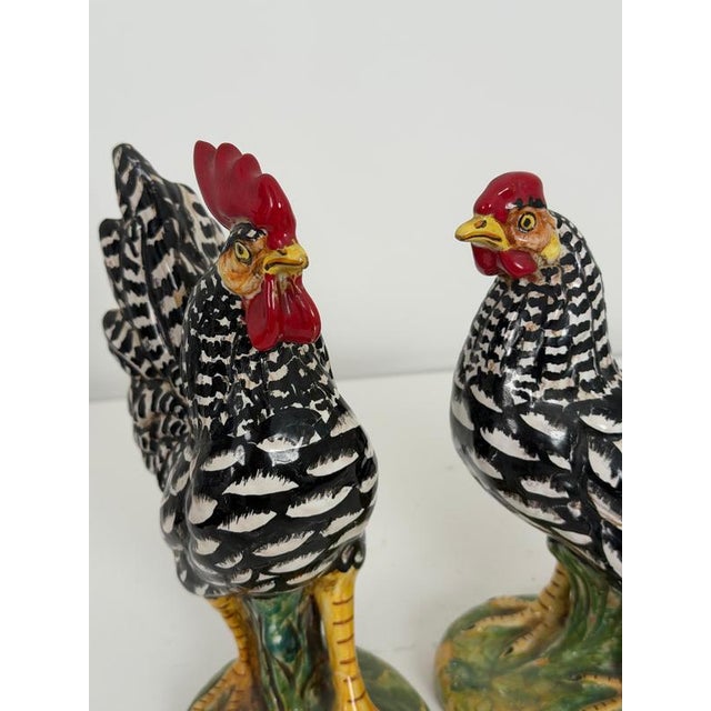 Mid-Century Modern Italian Farmhouse Pottery Chickens, 1960s, Set of 2 For Sale - Image 11 of 14