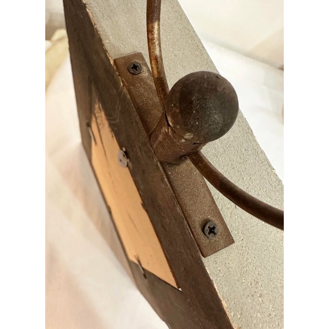 Wood Pair of Distressed Grey Wood Picture Frames With Gilt Detail For Sale - Image 7 of 8