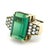 1970s Emerald Cut Green Tourmaline and Diamond 18k Gold Statement Ring, Size 7.5 For Sale - Image 4 of 15