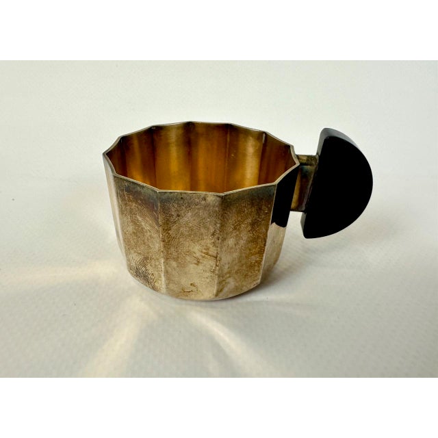 Bauhaus Silver-Plated Mocha Cups with Bakelite Handles, 1930s, Set of 6 For Sale - Image 6 of 13