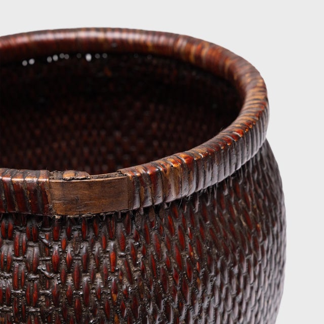 Chinese Red Lacquer River Basket, C. 1900 For Sale - Image 4 of 4