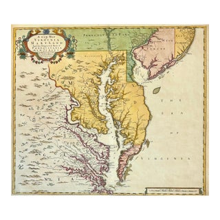 Chesapeake Bay: Virginia, Maryland, Pennsylvania & New Jersey Original Map by Senex, 1721 For Sale