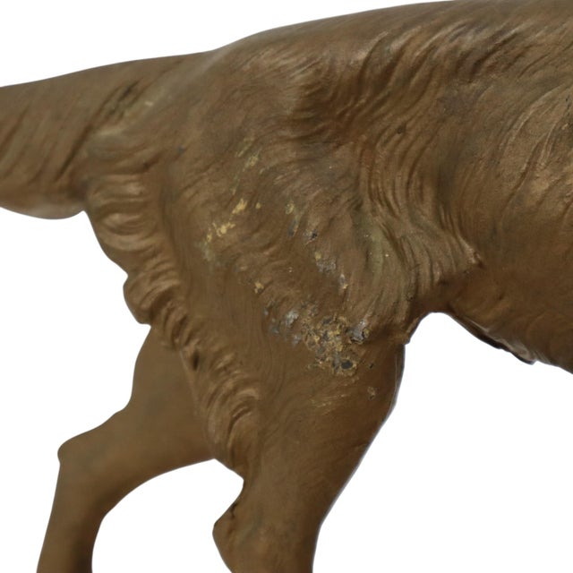 Art Deco Gold-Colored Zamak Dog on Marble Base For Sale - Image 11 of 14