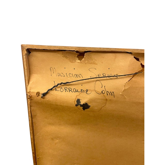 1970s Framed Abstract "Musician Series" by Lorraine Cohn, Signed Artwork For Sale - Image 10 of 12