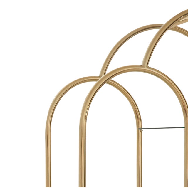 Mid 20th Century Mid 20th Century Asymmetrical Arched Étagère in Polished Brass For Sale - Image 5 of 6