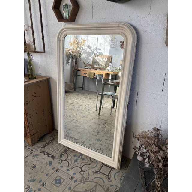 Large Louis Philippe Cream Mirror, 1920s For Sale - Image 3 of 10