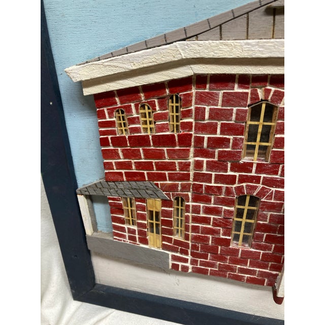 Folk Art Primitive Wall Picture Folk Art Mixed Media Narrated Replica Family Farmhouse For Sale - Image 3 of 6