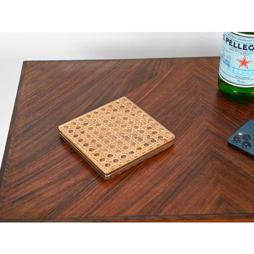 Picture Frame in Brass, Acrylic Glass, and Vienna Straw from Dior, Italy 1970s For Sale - Image 9 of 17