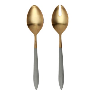 VIETRI Ares Oro & Light Gray Salad Serving Set For Sale
