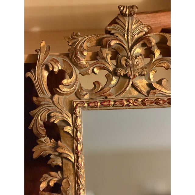 Antique Victorian Rococo Revival Gilt Wood Mirror - Genuine Gold Leaf Over Red Bole, C. 1890 For Sale In San Francisco - Image 6 of 10
