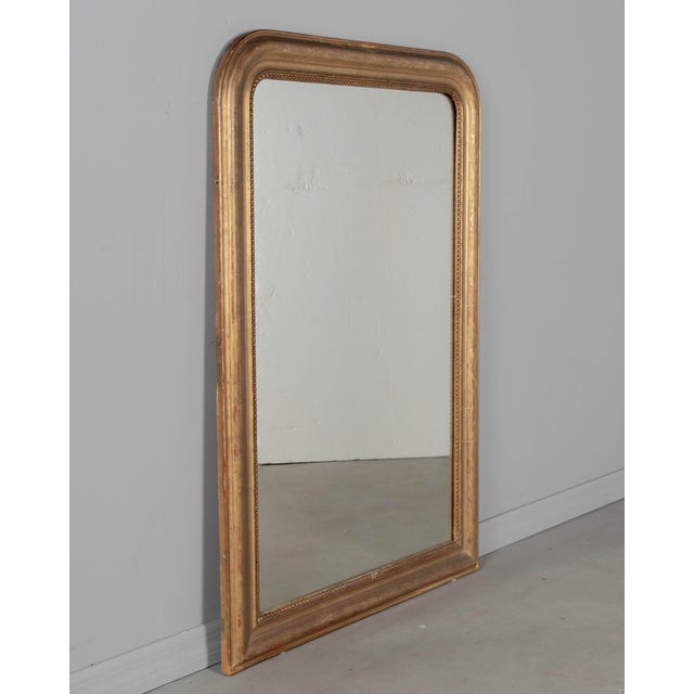 Wood French Louis Philippe Style Gilded Mirror 33.75"w X 48"h For Sale - Image 7 of 8