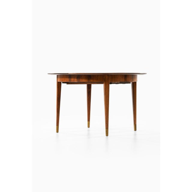 Vintage Dining Table in Brass and Rosewood by Ernst Kühn, 1950s For Sale - Image 3 of 8