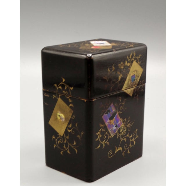 Chinoiserie Antique Chinese Export Double Playing Cards Box For Sale - Image 3 of 10