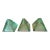 Set of 3 Italian Green Pyramid Hanging Light Shades For Sale
