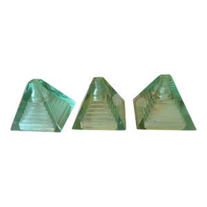 Set of 3 Italian Green Pyramid Hanging Light Shades