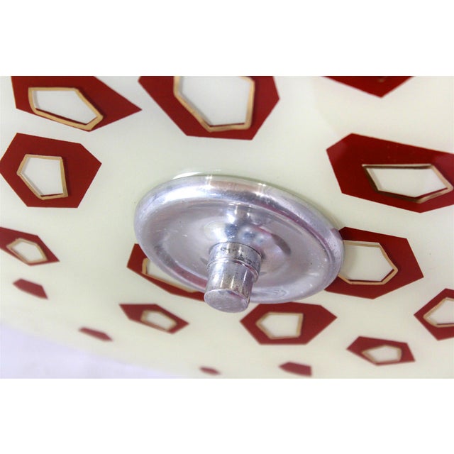 Large Vintage Czechoslovakian Opaline Glass Pendant Lights, 1970s, Set of 2 For Sale - Image 13 of 18