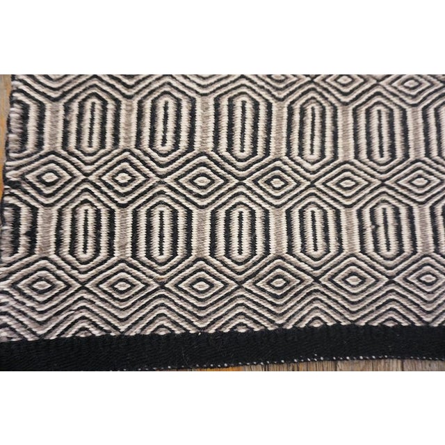Textile Stupendous American Navajo Twill Saddle Rug With Gray-Black-White Stripe Pattern For Sale - Image 7 of 14