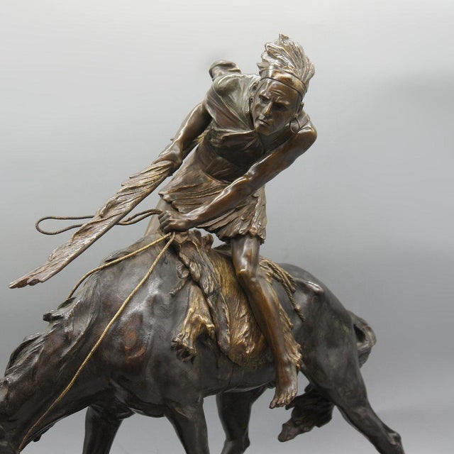 Native American on Horseback from Édouard Drouot, 1920s For Sale - Image 10 of 15