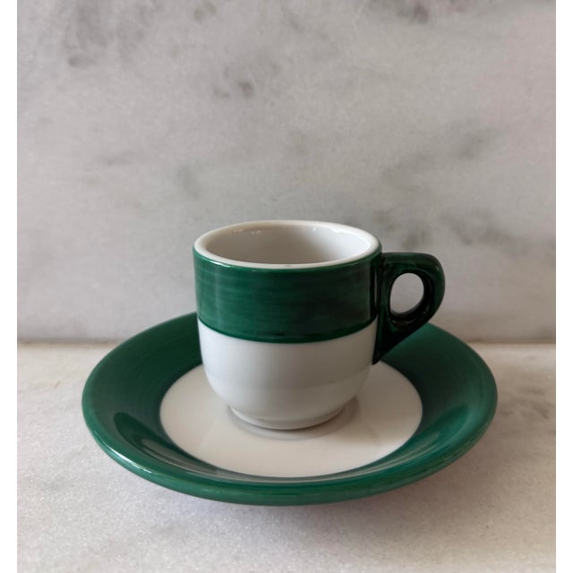Mid 20th Century Set of 4 Shenango Pottery Espresso Cups and Saucers - 8 pcs For Sale - Image 4 of 10