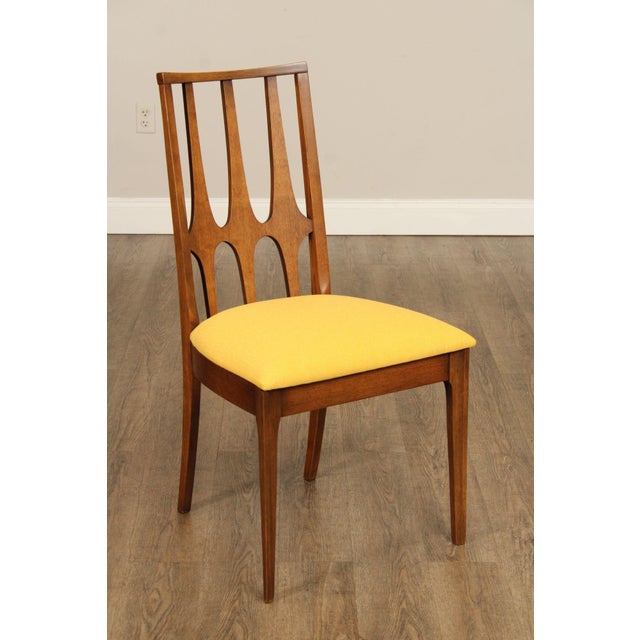 1960s Broyhill Brasilia Mid Century Modern Set of Five Walnut Dining Chairs For Sale - Image 5 of 12