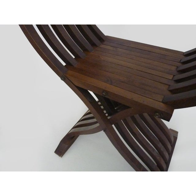 Vintage Savonarola Chair with Lion's Head in Wood, Italy, 1950s For Sale - Image 6 of 11