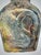 Contemporary Primitive Folk Art Clay Vessel With Swan Relief | Rustic Hand-Formed Earthenware Bottle For Sale - Image 3 of 7